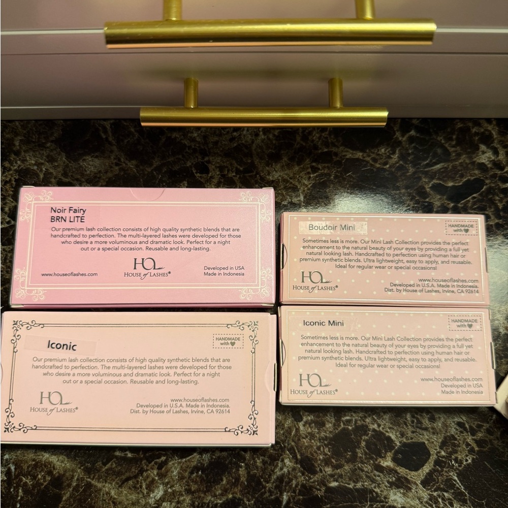 House of Lashes Eyelash Collection in Pink Boxes